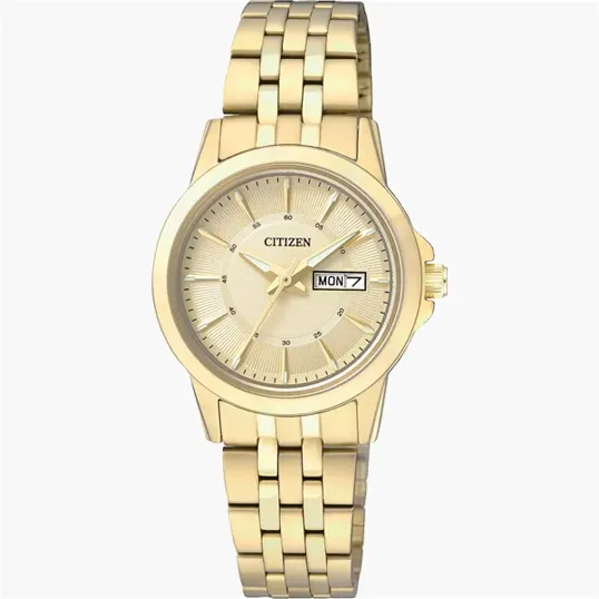 Citizen Ladies' Quartz Watch, Gold-Tone Stainless Steel Case & Bracelet
