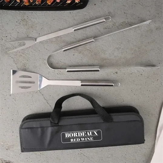 Grill Easy 3-Piece Stainless Steel BBQ Utensil Set with RPET Case — view 3