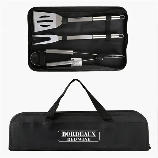 Grill Easy 3-Piece Stainless Steel BBQ Utensil Set with RPET Case — view 2