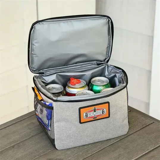 Insulated Lunch Tote with Vegan Leather Bottom — view 4