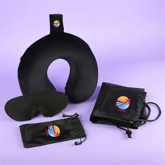Mixie Rest Easy Journey Kit with Weighted Eye Mask and Travel Pillow