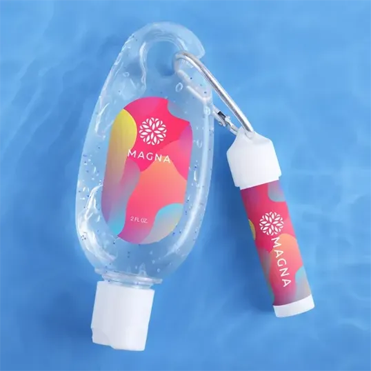 Mixie Moisturizing Hand Sanitizer & Lip Moisturizer Carabiner Kit