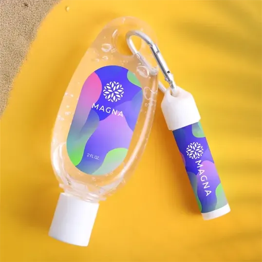 Mixie Hand Sanitizer & Lip Moisturizer SPF15 Carabiner Kit