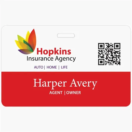 Memphis Plastic Event Name Badge, 3-3/8" x 2-1/8" Horizontal
