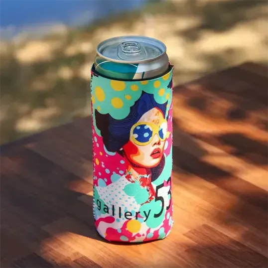 HPG Gold Full Color 12 oz Slim Neoprene Can Cooler