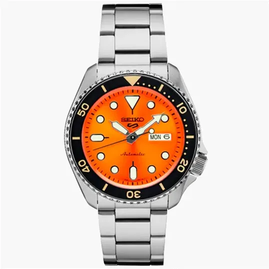 Seiko 5 Sports Automatic Watch with Orange Dial