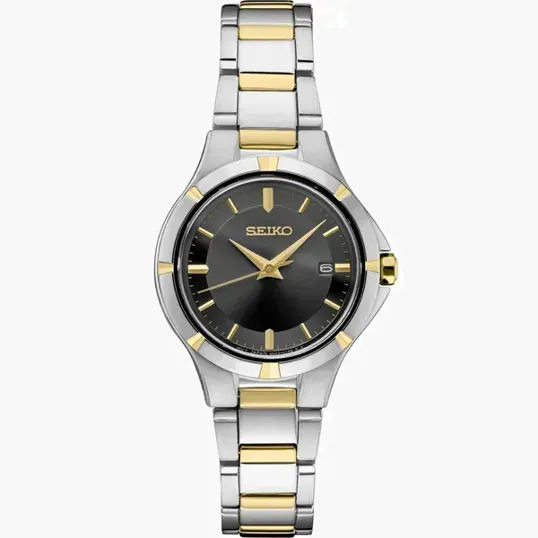 Seiko Ladies Essential Two-Tone Watch, Charcoal Dial