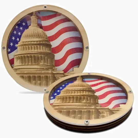 BCG Creations Layered Wood Coaster with Acrylic Top — view 10