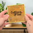 Labyrinth Layered Wood Coaster — view 3