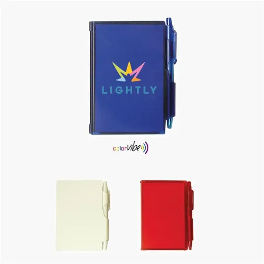 Memo Pad With Pen Lock, 80 Pages of Unlined White Paper