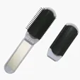 Folding Brush and Mirror with Black Tips — view 2