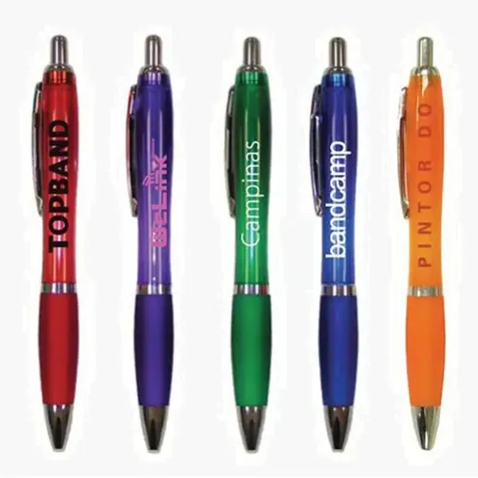 Lena Plastic Pen with Colored Barrel and Grip Section — view 2