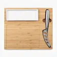 Premium Bamboo Cheese Server Set with Knife and Cracker Dish — view 5