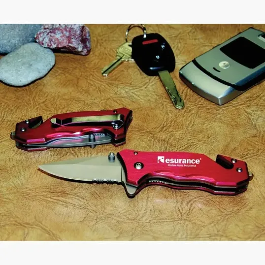 Rescue Tool Knife with Seatbelt Cutter and Glass Hammer — view 3