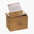 Zest Bamboo 4x6 Recipe Box with Built-In Card Stand