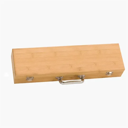 Ally Bamboo BBQ Set with Stainless Steel Utensils and Bamboo Case — view 3