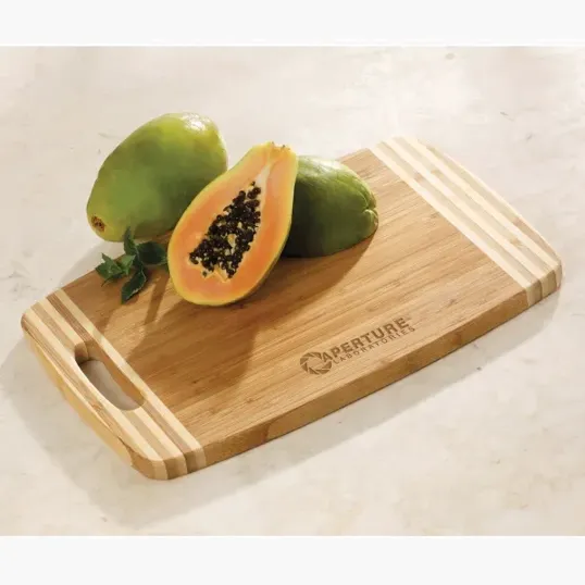 Moda Striped Premium Bamboo Cutting Board with Handle — view 2
