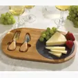 Bamboo and Slate Cheese Set with 2 Cheese Tools — view 2