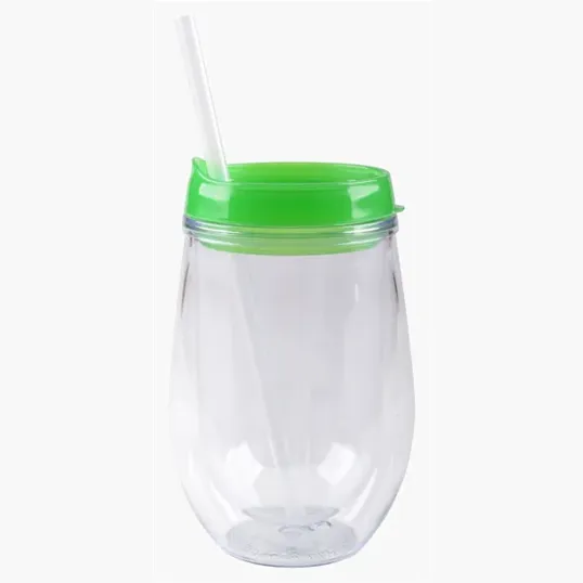 10 Oz. Bev2Go Double Wall Acrylic Tumbler with Straw — view 3