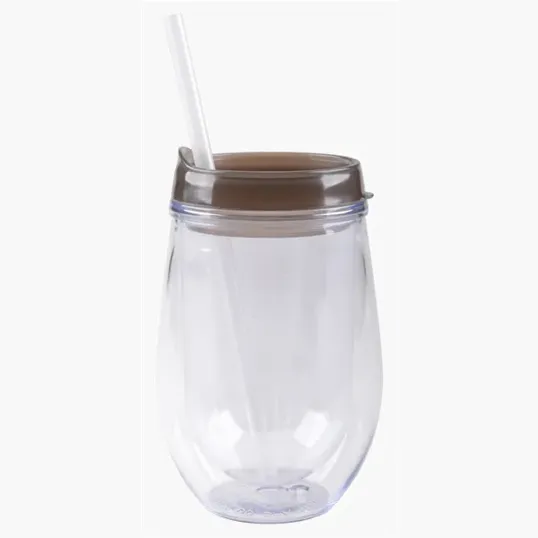 10 Oz. Bev2Go Double Wall Acrylic Tumbler with Straw — view 5