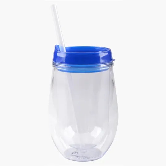 10 Oz. Bev2Go Double Wall Acrylic Tumbler with Straw — view 6