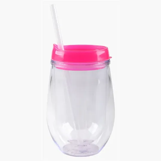 10 Oz. Bev2Go Double Wall Acrylic Tumbler with Straw — view 7