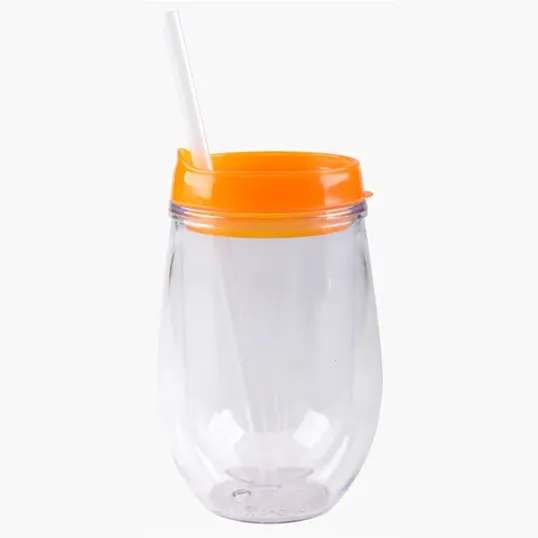 10 Oz. Bev2Go Double Wall Acrylic Tumbler with Straw — view 9