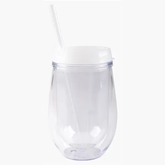 10 Oz. Bev2Go Double Wall Acrylic Tumbler with Straw — view 10