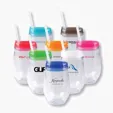 10 Oz. Bev2Go Double Wall Acrylic Tumbler with Straw