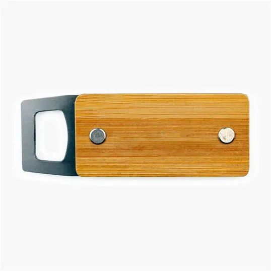 Bamboo Bottle Opener with Stainless Steel — view 3