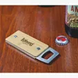 Bamboo Bottle Opener with Stainless Steel — view 2