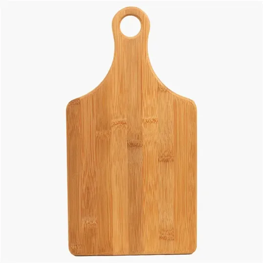 E Z Hold Bamboo Cutting Board with Paddle Handle — view 3