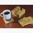 Bamboo Coaster Set with Four Coasters and Holder — view 2