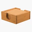 Bamboo Coaster Set with Four Coasters and Holder — view 4