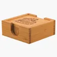 Bamboo Coaster Set with Four Coasters and Holder — view 5