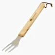 Bamboo Fork Grilling Tool with Stainless Steel Fork Attachment