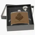 6 oz. Leather-Wrapped Stainless Steel Flask Set with Funnel — view 3