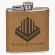 6 oz. Leather-Wrapped Stainless Steel Flask Set with Funnel