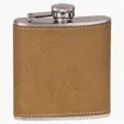 6 oz. Leather-Wrapped Stainless Steel Flask Set with Funnel — view 2