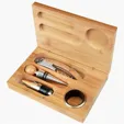 Bamboo Wine Tool Set with Opener, Pourer, Stopper and Case — view 4