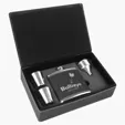 Zipline Leatherette 6 oz Flask Gift Box Set