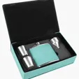 Zipline Leatherette 6 oz Flask Gift Box Set — view 58
