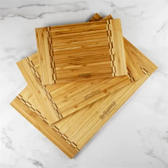 Pattern Bamboo Cutting Board with Two-Sided Butcher Block Inlay — view 5