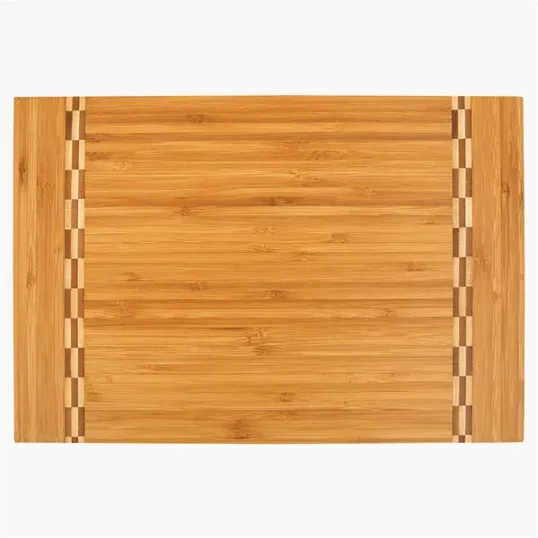 Pattern Bamboo Cutting Board with Two-Sided Butcher Block Inlay — view 3