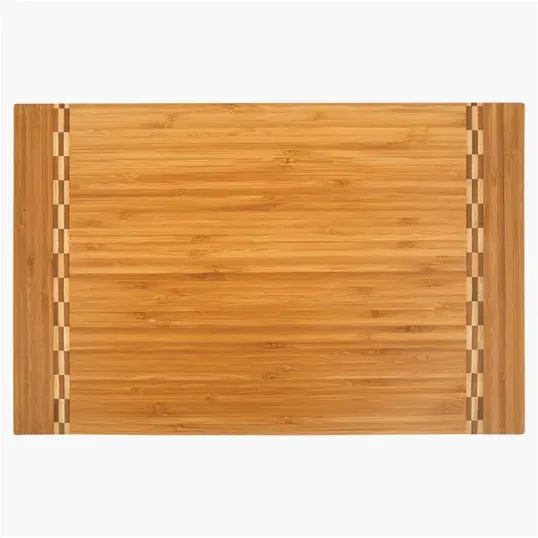 Pattern Bamboo Cutting Board with Two-Sided Butcher Block Inlay — view 4