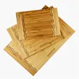 Pattern Bamboo Cutting Board with Two-Sided Butcher Block Inlay