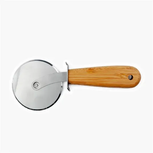 Bamboo Pizza Cutter Wheel with Stainless Steel Blade — view 3