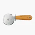 Bamboo Pizza Cutter Wheel with Stainless Steel Blade — view 3