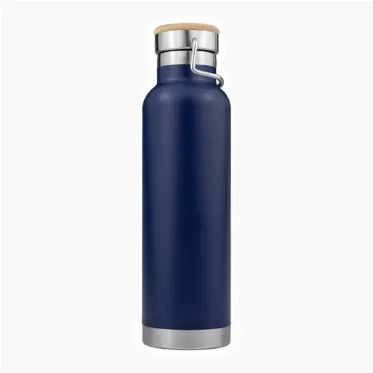 SipTek 22 oz. Powder-Coated Vacuum Seal Bottle with Wooden Top — view 4