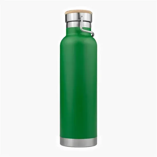 SipTek 22 oz. Powder-Coated Vacuum Seal Bottle with Wooden Top — view 5